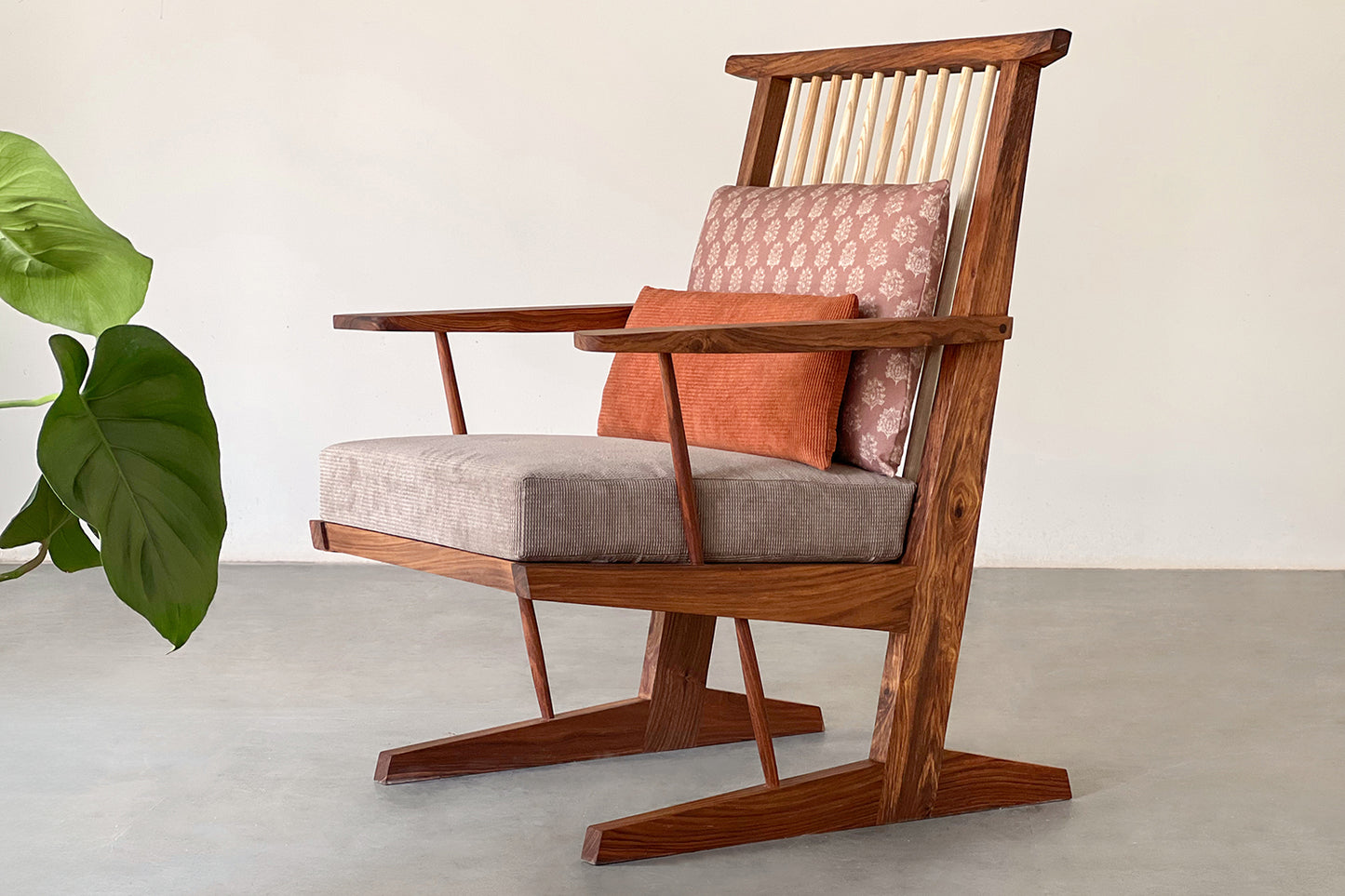 Enid Lounger with Arm Rest - Rosewood