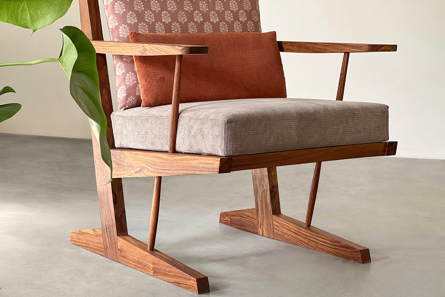 Enid Lounger with Arm Rest - Rosewood