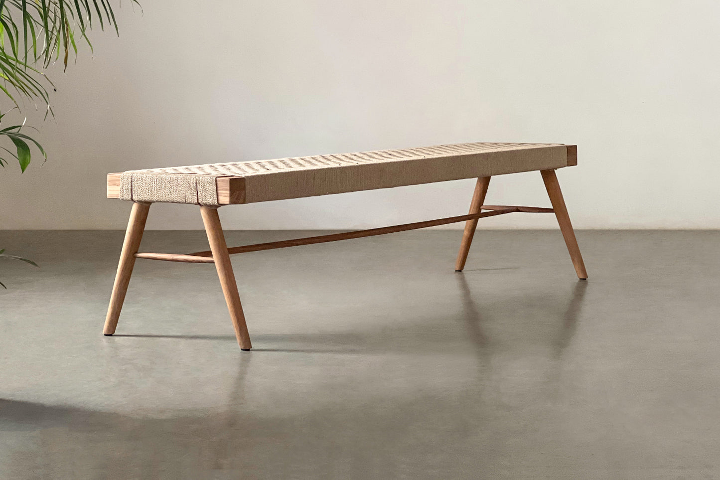 Jute Siesta Bench - Rosewood