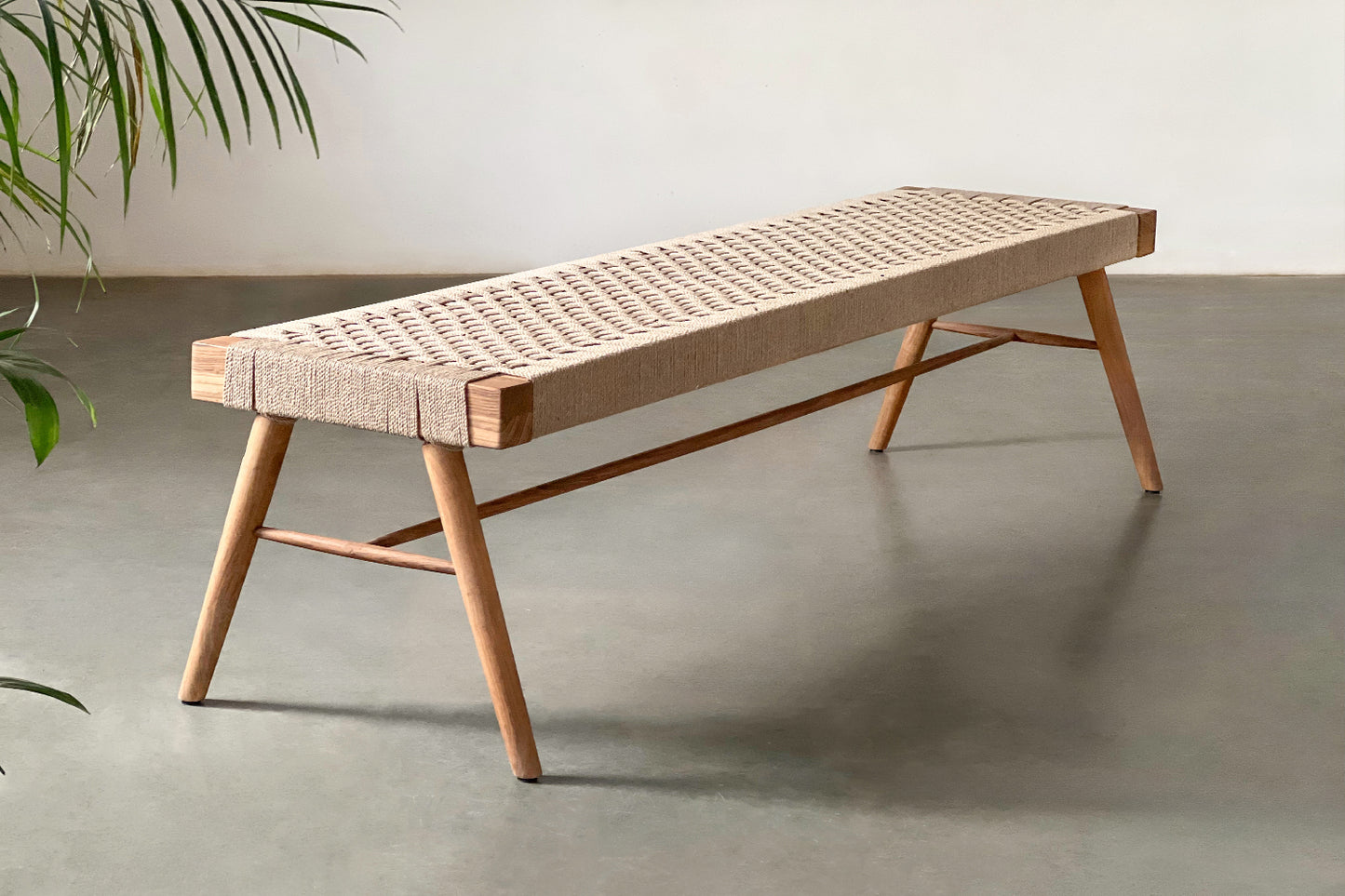Jute Siesta Bench - Rosewood