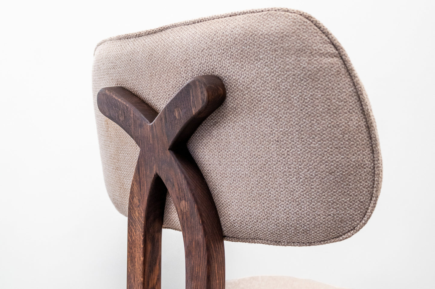 Anjeer Cushioned Chair- White Oak with Chocolate Oil