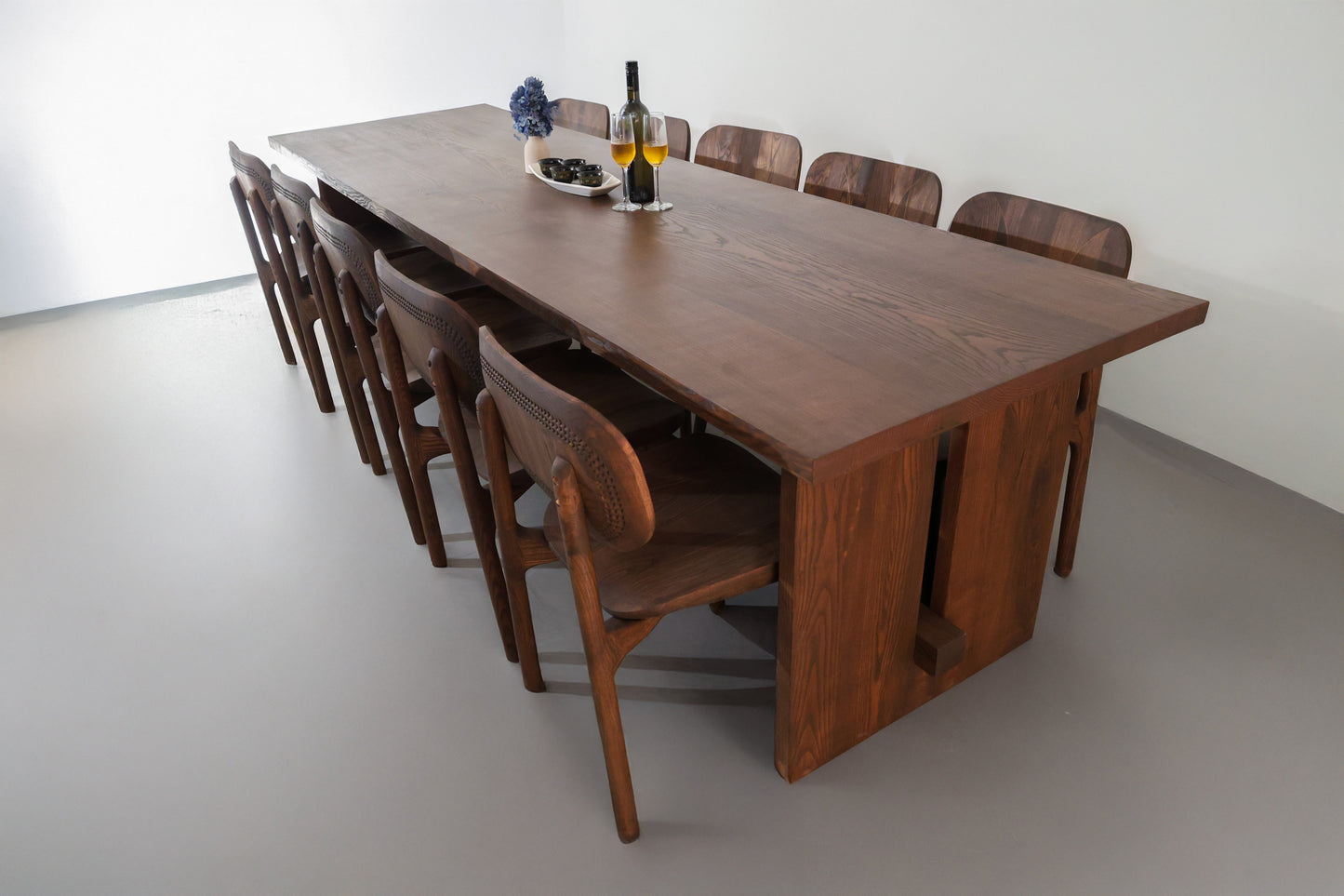 Monolith Dining Table - Ice Brown Stained White Ash