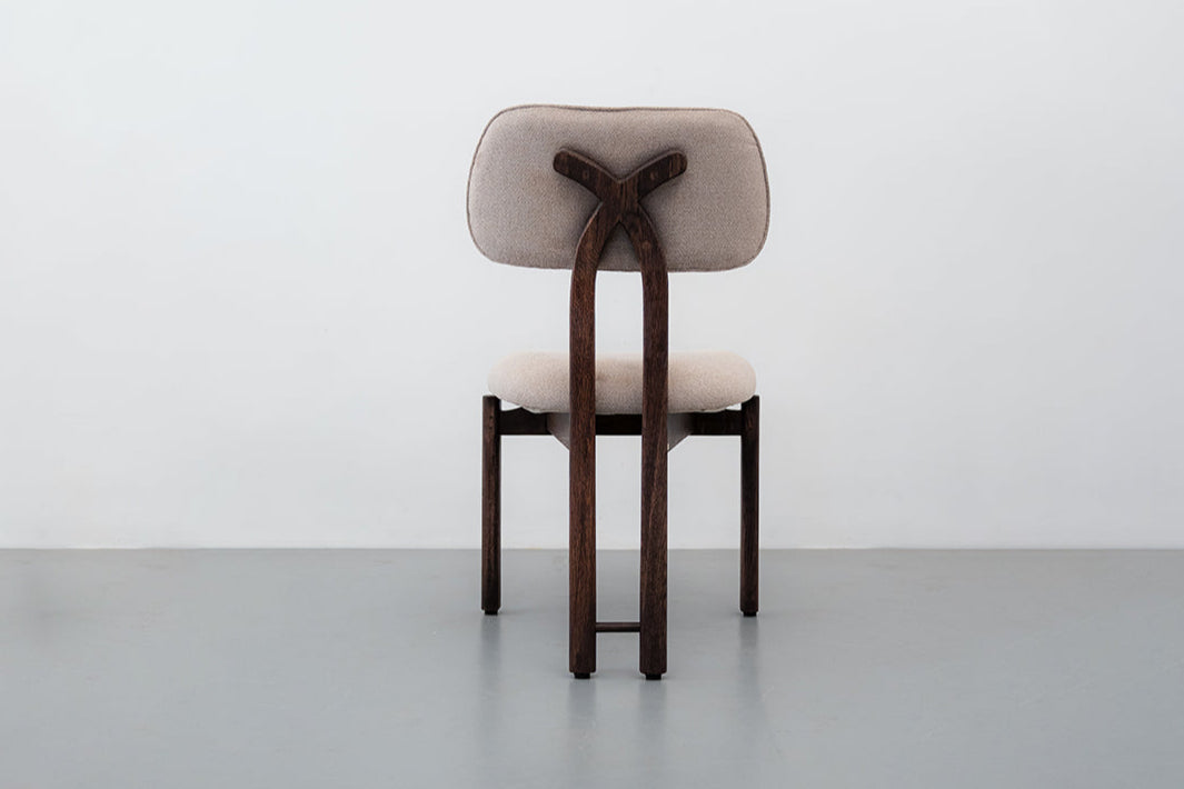 Anjeer Cushioned Chair- White Oak with Chocolate Oil