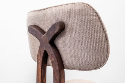 Anjeer Cushioned Chair- White Oak with Chocolate Oil