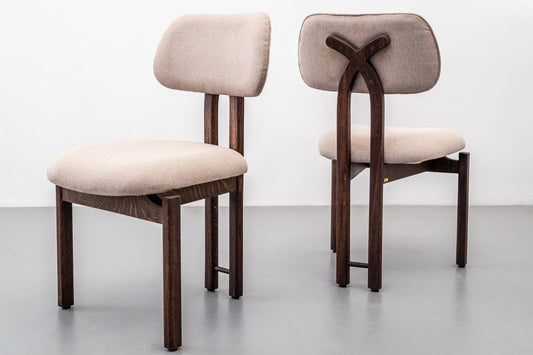 Anjeer Cushioned Chair- White Oak with Chocolate Oil