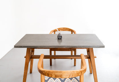 Easel Dining Table Concrete - White Oak base