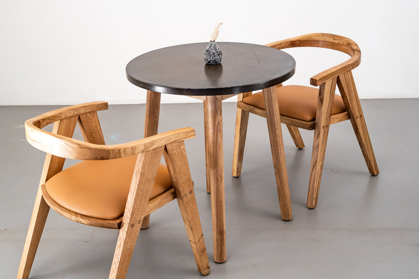 Mandrel Dining Table Concrete - White Oak
