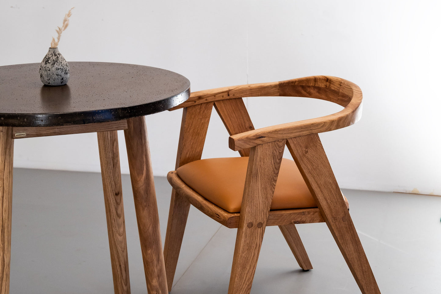 Mandrel Dining Table Concrete - White Oak