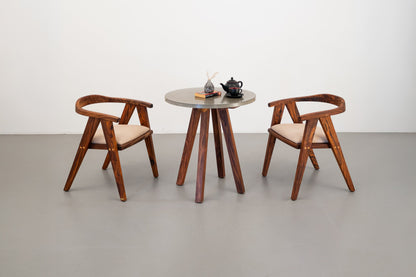 Luna Dining Table Concrete - Rosewood