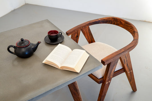 Mantis Dining Table  Concrete - Rosewood