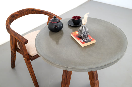 Luna Dining Table Concrete - Rosewood